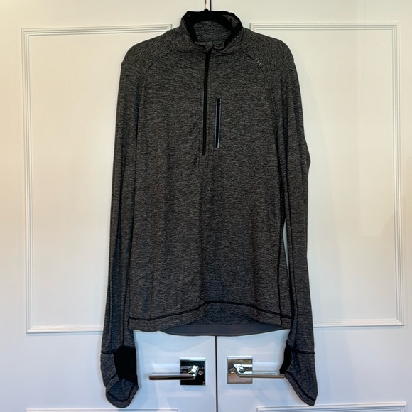 lululemon athletica Other - Lululemon Heathered Black 1/2 Zip Pullover Sweatshirt Zippered Pocket Size M